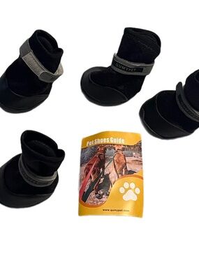 Black Protective Dog Boots - Set of 4